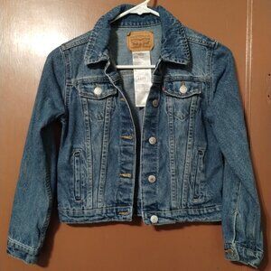 GIRLS KIDS BLUE DENIM LEVI'S JEAN JACKET-MEDIUM-10-12 YEARS-READ DESCRIPTION